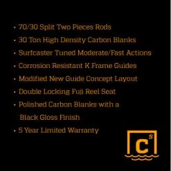 Lamiglas LCS11CANAL | Carbon Surf 11' Heavy Canal Rod SALTWATER